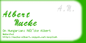 albert mucke business card